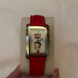 Betty Boop watch with red band excellent condition no scratches